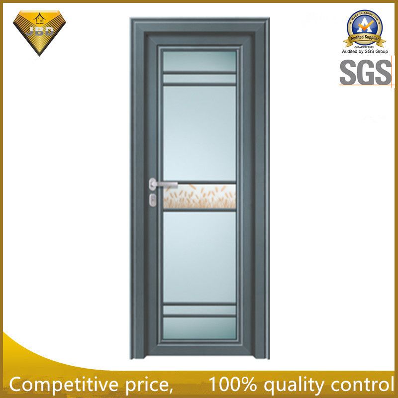 2017 High Quality Wooden Color Aluminum Alloy Glass Casement Toilet Door
